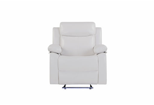 U6026 BLANCHE WHITE GLIDER RECLINER WITH LED - De Avenue Furniture