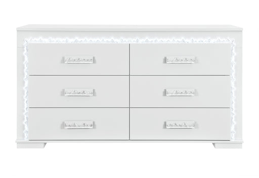 NAOMI SILVER MARBLE DRESSER WITH LED - De Avenue Furniture