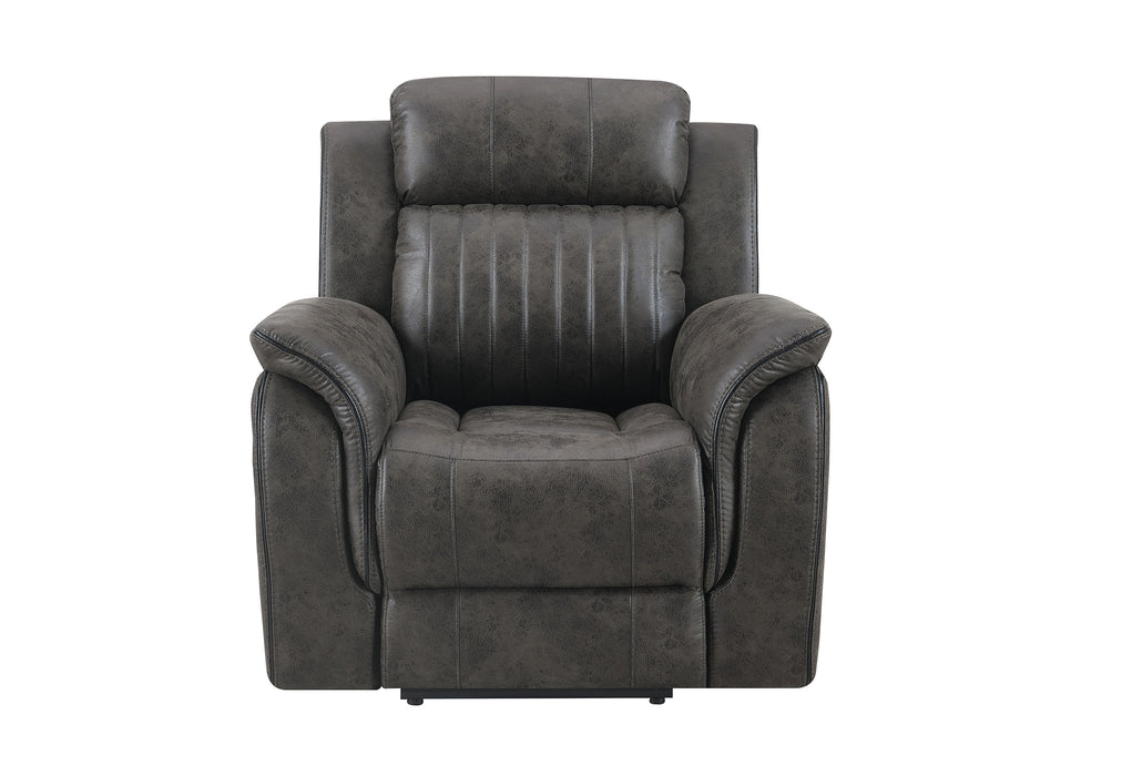 U8517 GREY RECLINING SOFA/CONSOLE RECLINING LOVESEAT/GLIDER RECLINER - De Avenue Furniture