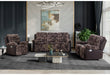 U6028 BROWN RECLINING SOFA/CONSOLE RECLINING LOVESEAT/GLIDER RECLINER - De Avenue Furniture