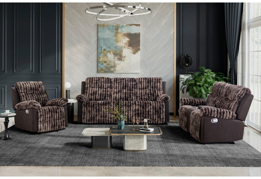 U6028 BROWN RECLINING SOFA/CONSOLE RECLINING LOVESEAT/GLIDER RECLINER - De Avenue Furniture