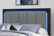 EMMA BLACK/GREY FULL BED WITH LED AND USB - De Avenue Furniture