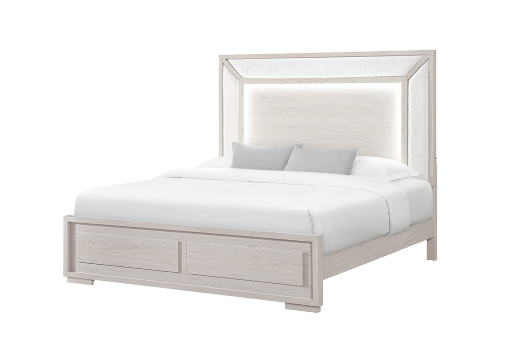 CLARA BEIGE KING BED WITH LED - De Avenue Furniture