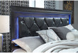 POMPEI METALLIC GREY QUEEN BED W/LED, DRESSER, MIRROR AND NIGHTSTAND - De Avenue Furniture