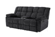 U6000 BLACK CONSOLE RECLINING LOVESEAT - De Avenue Furniture