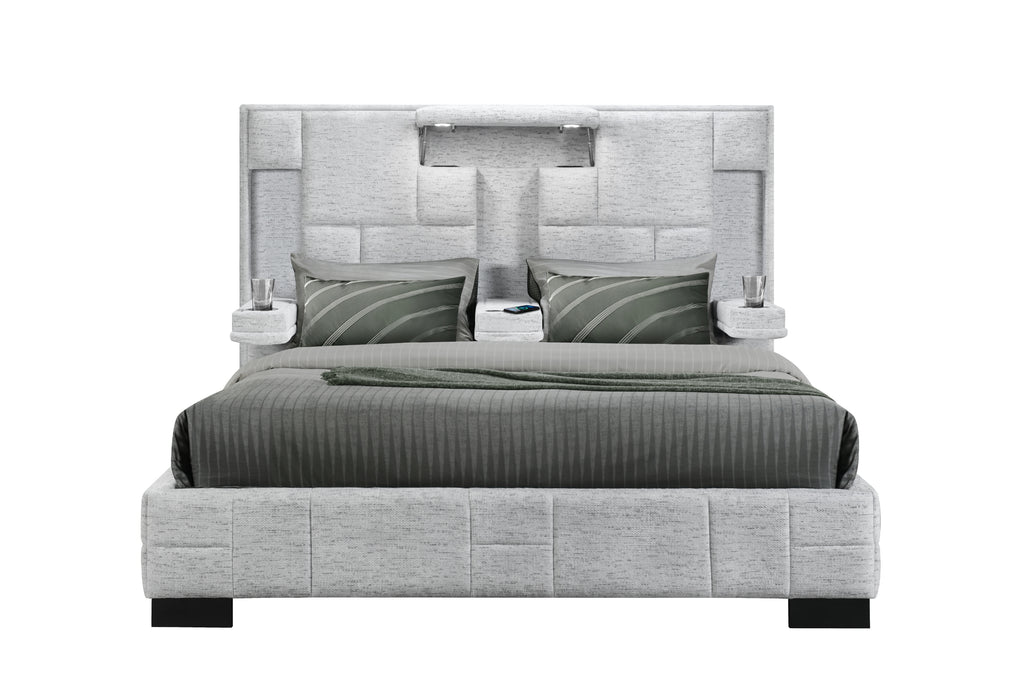 OSCAR GREY KING BED NO WOOD TRIM - De Avenue Furniture