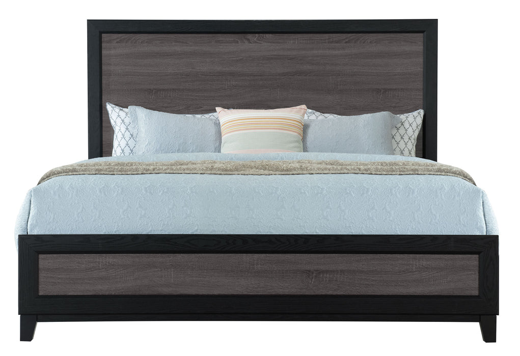 LISBON GREY/BLACK KING BED, DRESSER, MIRROR AND NIGHTSTAND - De Avenue Furniture